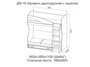 ДМ-16 Кровать двухъярусная с ящиком в Катав-Ивановске - katav-ivanovsk.магазин96.com | фото