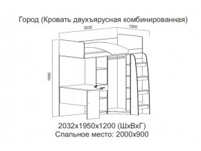 Кровать двухъярусная комбинированная в Катав-Ивановске - katav-ivanovsk.магазин96.com | фото